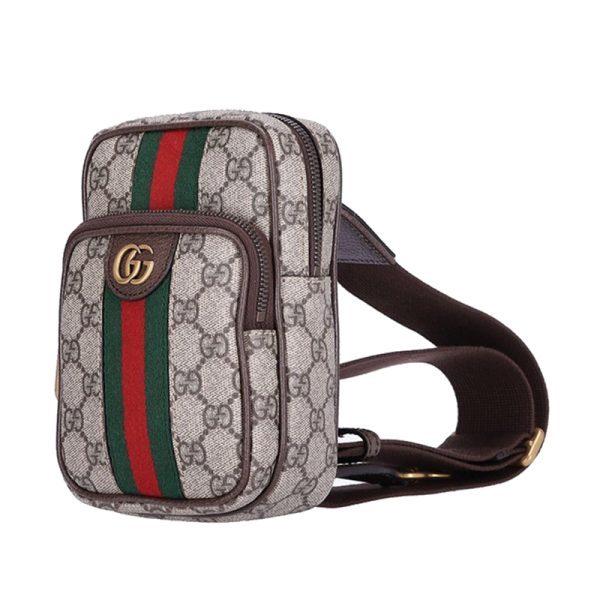 Gucci beige ebony canvas shoulder bag with leather - Image 2