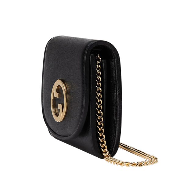 Gucci Black Leather Chain Cross Shoulder Bag - Image 2
