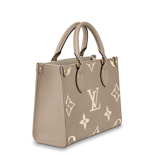 LV Elephant Grey/Milk White Double Color Embossed Grain Shoulder Bag - Image 2