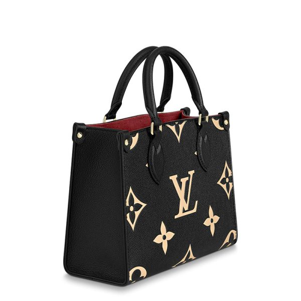 LV black/beige dual tone embossed grain shoulder bag - Image 2