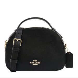 Coach Black Leather Printed Cross Shoulder Bag