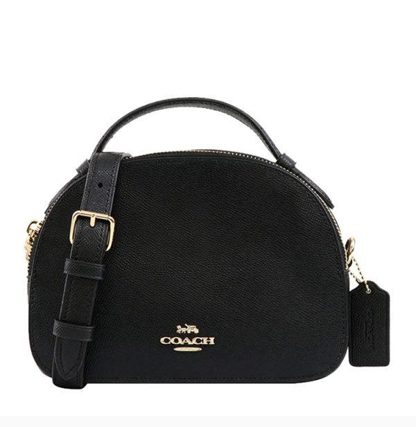 Coach Black Leather Printed Cross Shoulder Bag