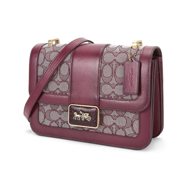 Coach fabric paired with leather single shoulder crossbody bag - Image 2