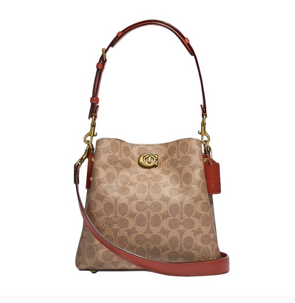 Coach color blocked coated canvas with leather shoulder bag