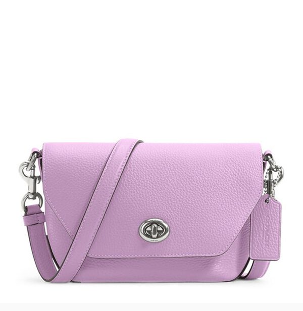 Coach solid color pebble leather shoulder bag