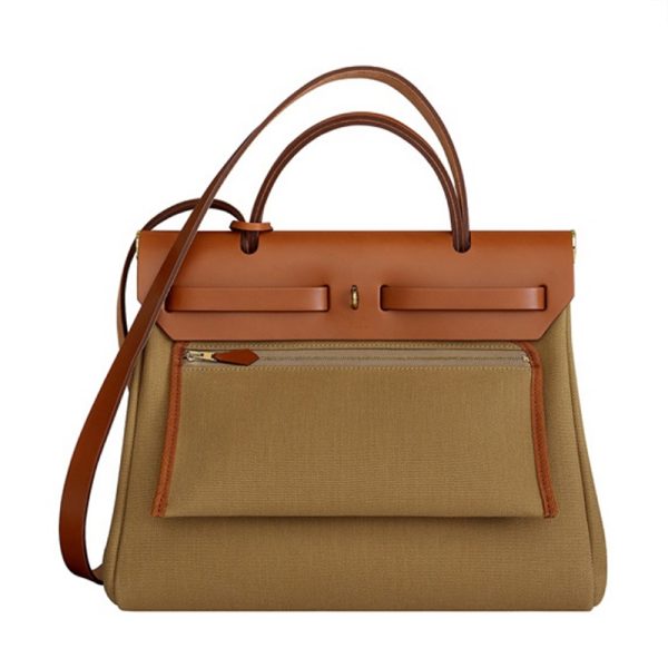 Hermes canvas cowhide shoulder bag - Image 2