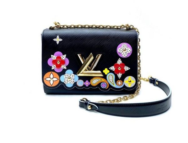 LV TWIST Black Leather Shoulder Bag