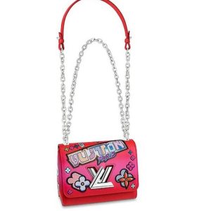 LV Twist Red Leather Shoulder Bag