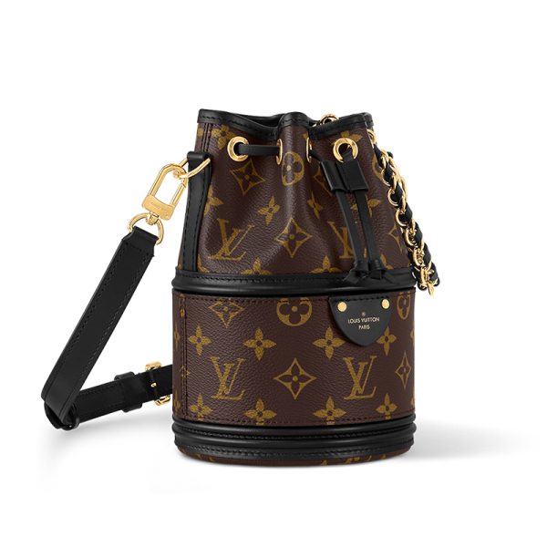 LV brown vintage canvas bucket shaped drawstring shoulder bag - Image 2