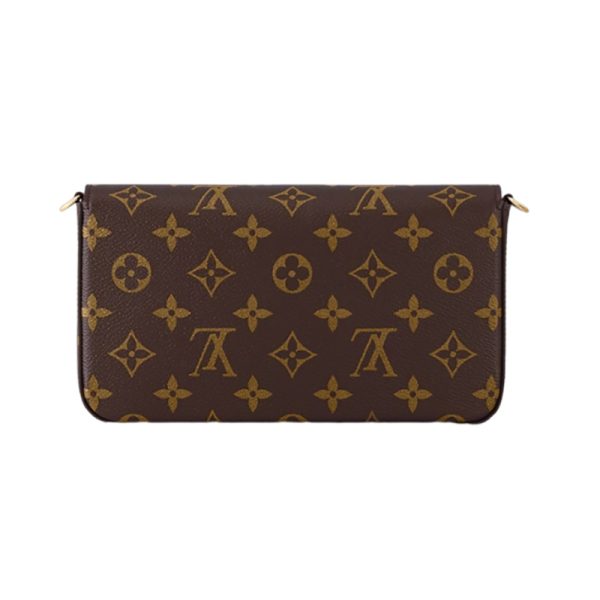 LV brown vintage canvas flip open zipper inner bag, hand-held shoulder bag - Image 2