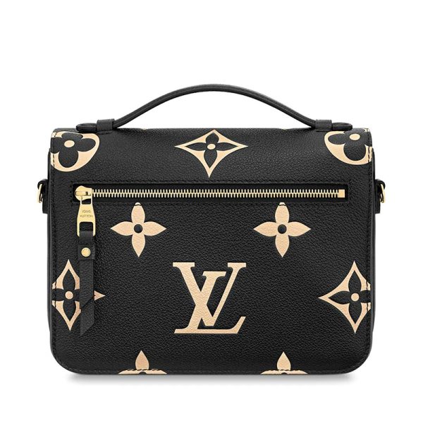 LV black beige embossed grain leather shoulder bag - Image 3