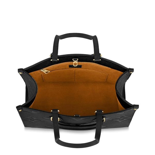 LV medium black embossed grain leather single shoulder handbag with embossed grain pattern - Image 3