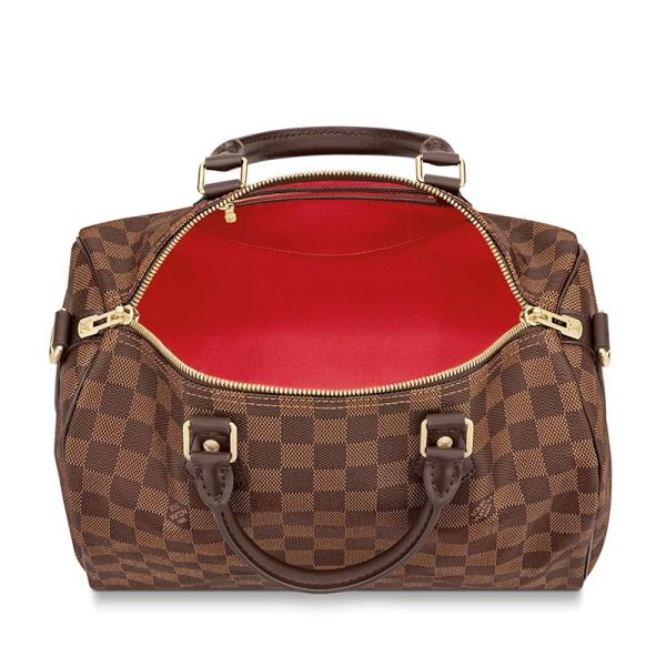 LV ebony checkerboard canvas embellished leather single shoulder crossbody handbag - Image 3