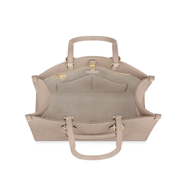 LV medium beige embossed grain cowhide gold buckle shoulder bag - Image 3