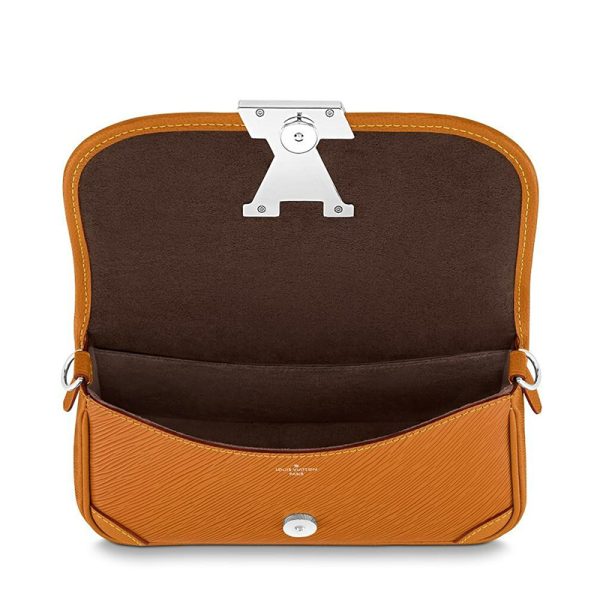 LV grain leather resin logo silver buckle single shoulder diagonal cross bag - Image 3
