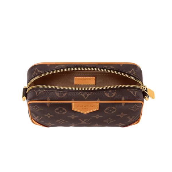 LV brown vintage canvas zipper opening crossbody wallet - Image 3