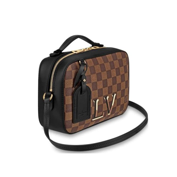 LV brown coated canvas cowhide checkerboard pattern hand-held shoulder crossbody bag - Image 2