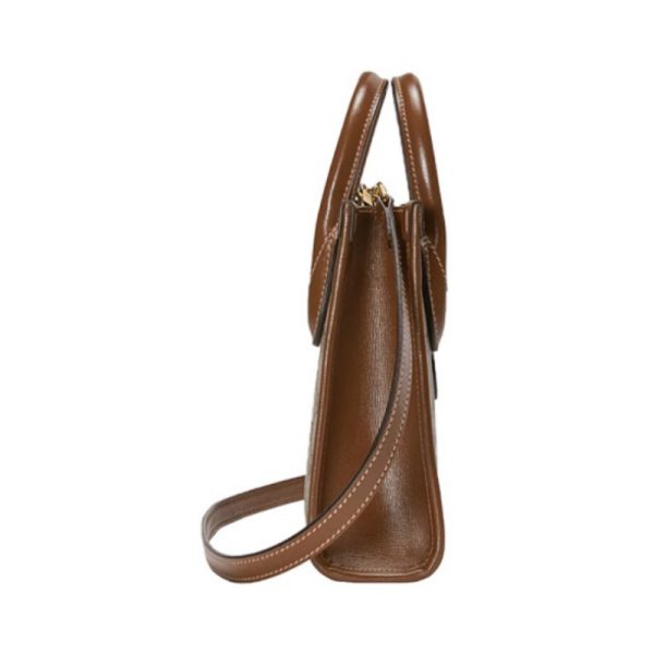 Gucci Mini Leather Logo Canvas Splicing Shoulder Cross Shoulder Handbag - Image 3