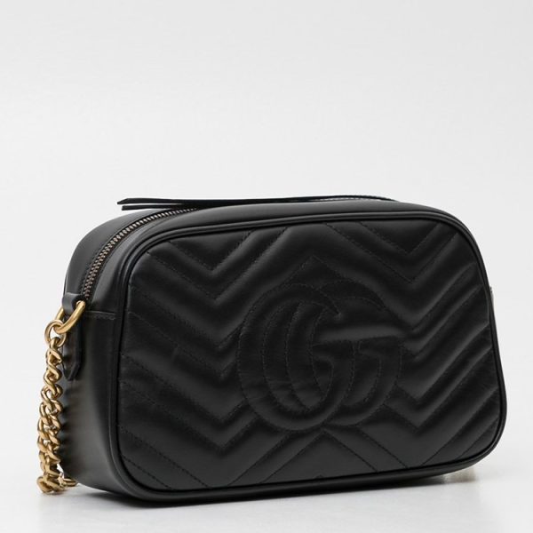 Gucci leather metal double G water ripple chain bag, shoulder and crossbody handbag - Image 3