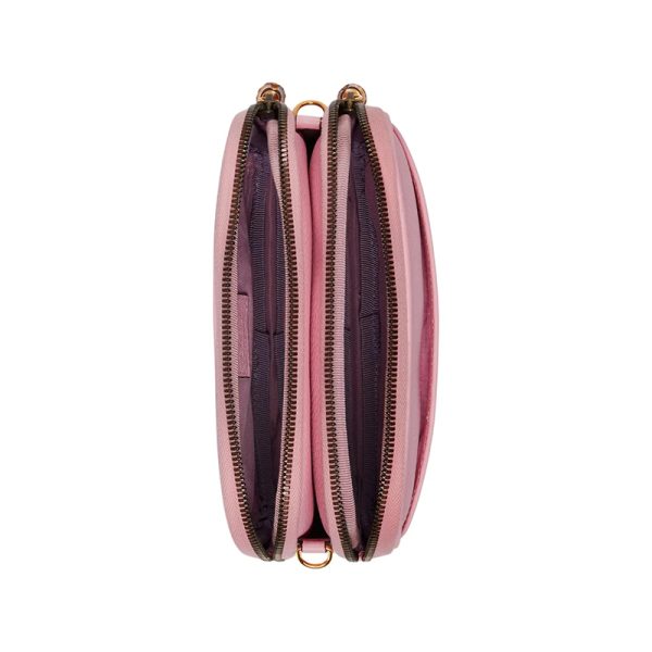 Gucci mini pink leather bamboo double G logo zipper opening crossbody bag - Image 3