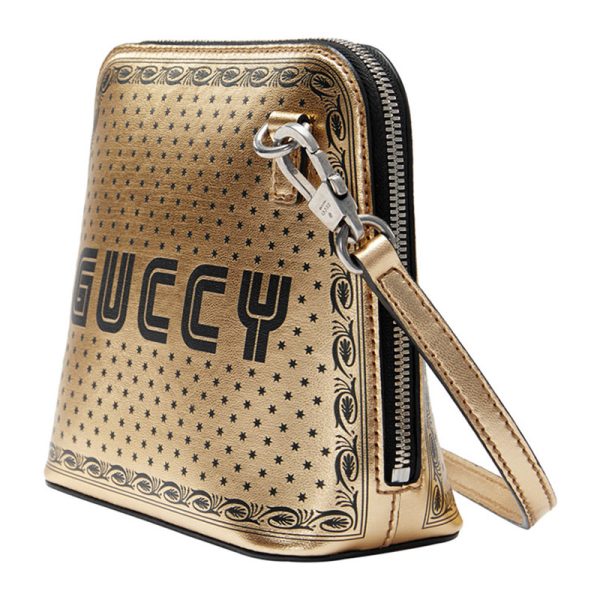 Gucci leather gold foil shell single shoulder crossbody bag - Image 3