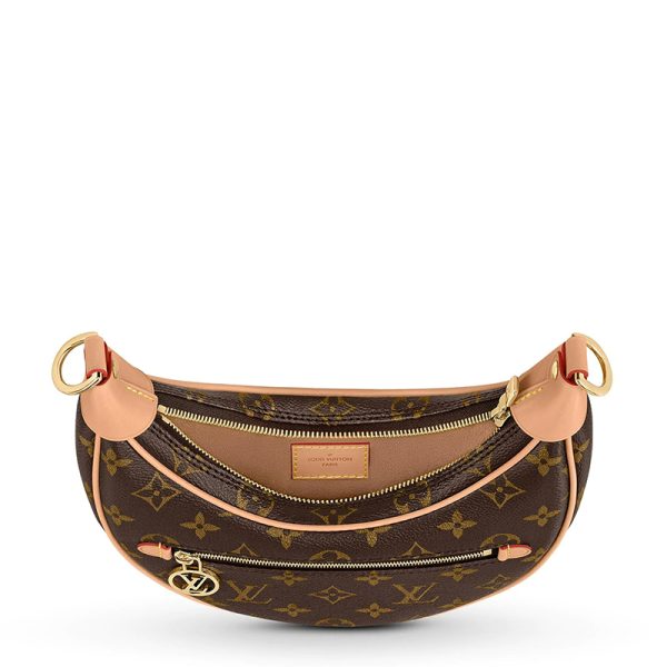 LV Old Flower Canvas Pea Crescent Single Shoulder Handbag - Image 3
