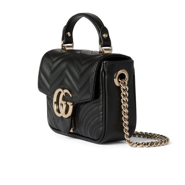 Gucci Mini Black Leather Magnetic Flip Closed Handbag - Image 3