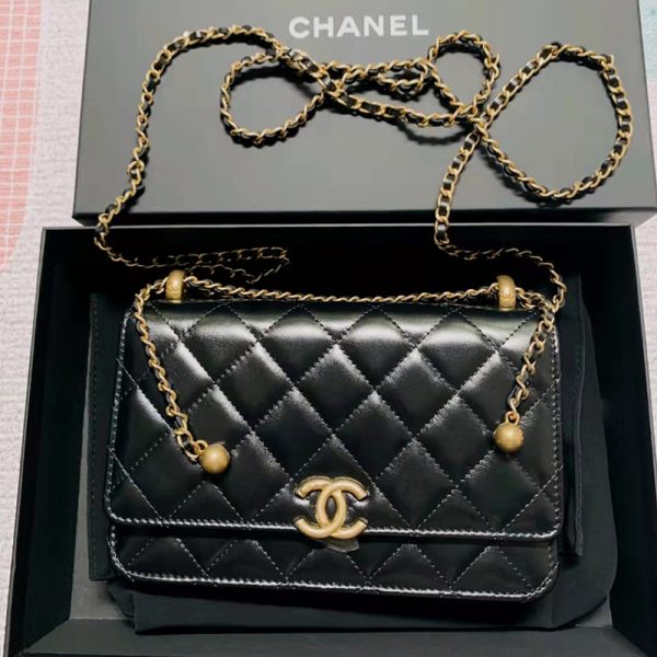 Chanel Double Gold Bead WOC Small Golden Ball Hair Chain Bag - Image 2