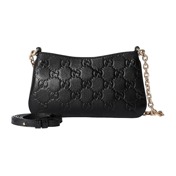 Gucci mini black leather zipper closure with shoulder strap handbag - Image 3