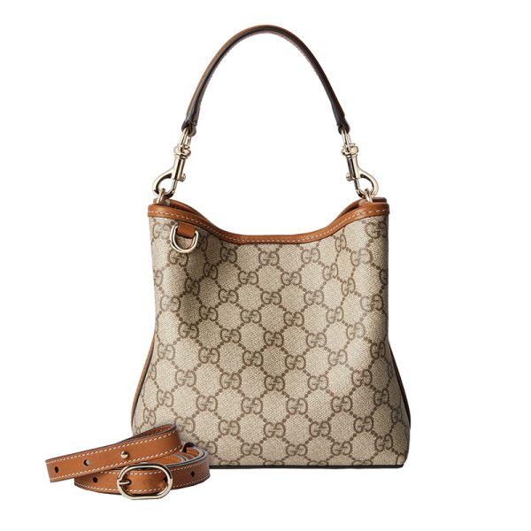 Gucci Mini Brown Special Canvas Magnetic Buckle Closed Handbag - Image 3
