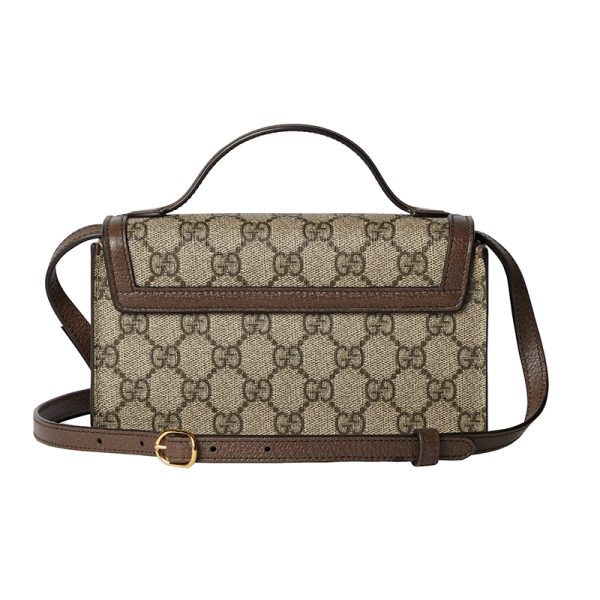 Gucci mini brown special canvas with adjustable shoulder strap handbag - Image 3