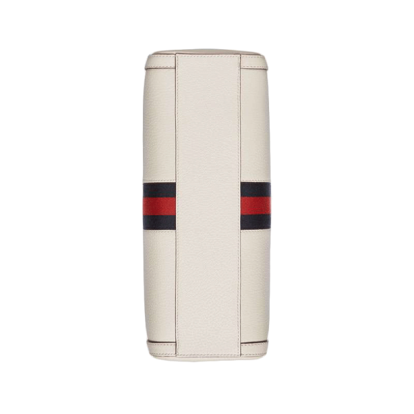 Gucci Double G Red Blue Striped White Leather Shoulder Bag - Image 3