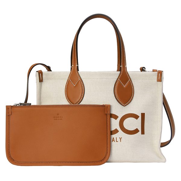 Gucci women's small beige cotton canvas handbag - Image 3