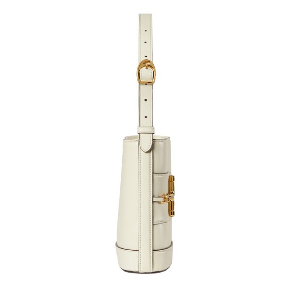 Gucci small white leather bucket handbag - Image 3