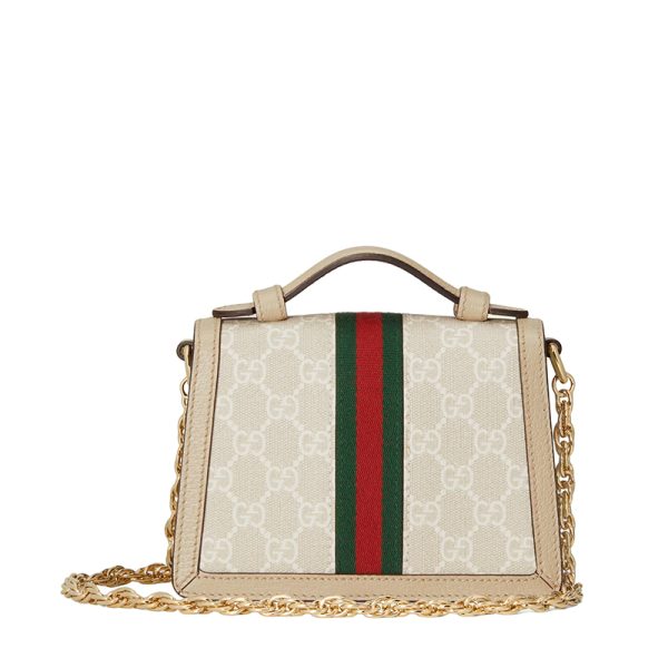 Gucci mini beige vintage canvas leather shoulder bag - Image 3