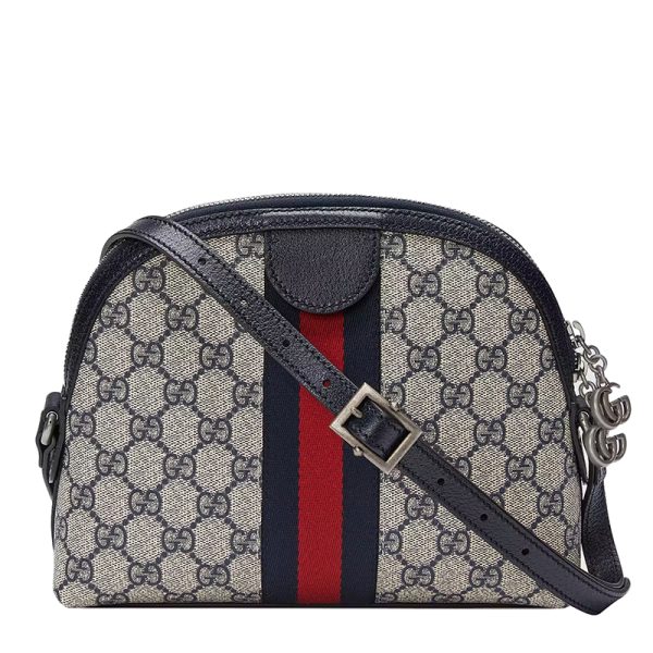 Gucci small beige/blue one shoulder crossbody shell bag - Image 3