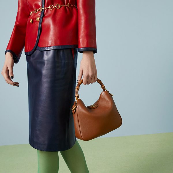 Gucci Small Natural Leather Bamboo Handle Shoulder Bag - Image 3