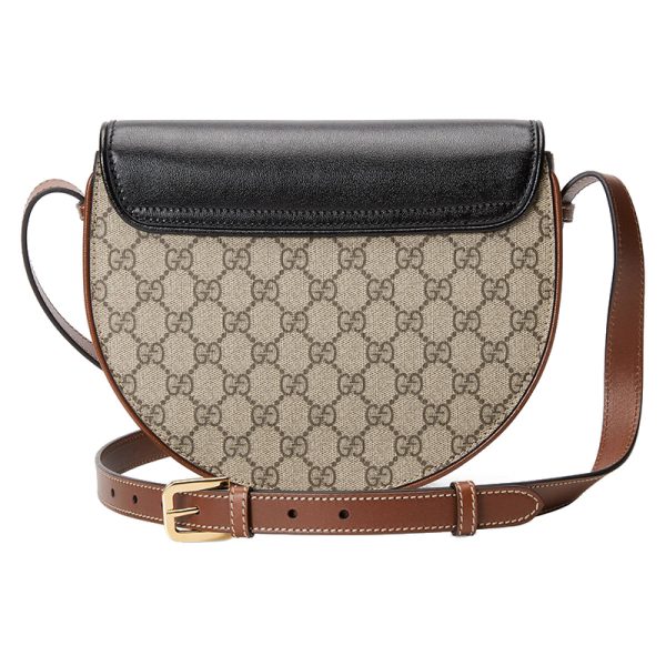 Gucci mixed color canvas with leather crossbody shoulder bag - Image 3
