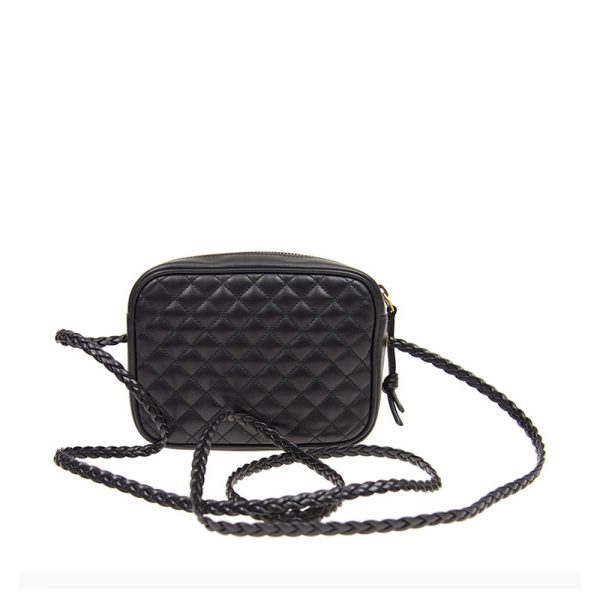 Gucci black leather woven shoulder crossbody bag - Image 3
