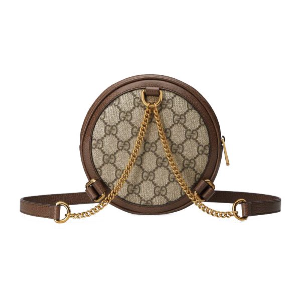 Gucci Mini Brown Canvas Spliced Leather Pancake Backpack - Image 3