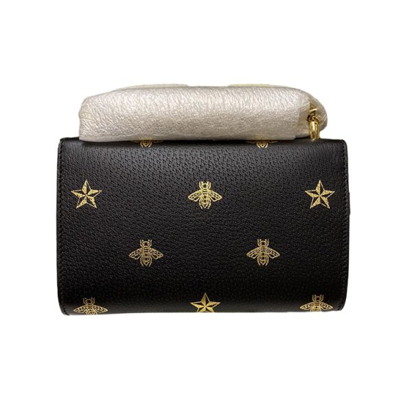 Gucci black full leather Xiaomi Peak hot stamping bag - Image 3