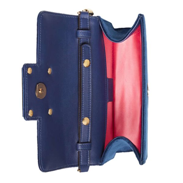 Gucci Velvet Deep Blue Black Shoulder Bag - Image 3