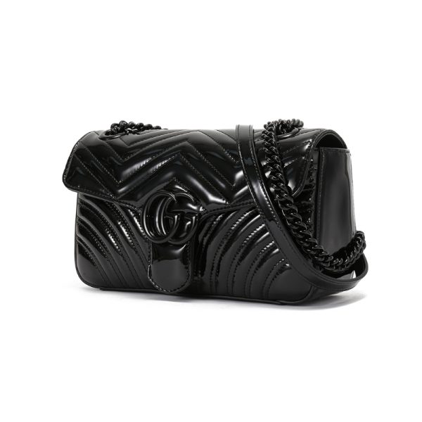 Gucci small patent leather double G buckle shoulder crossbody bag - Image 2