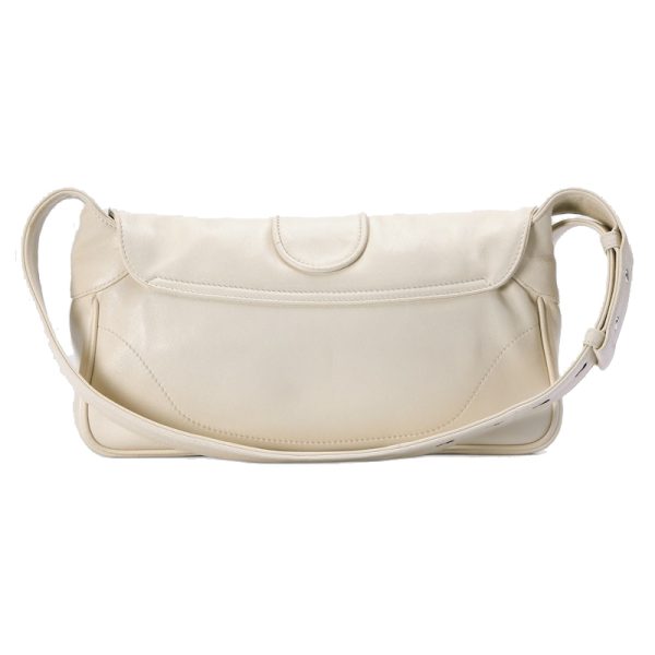 Gucci White Leather Double G Magnetic Buckle Shoulder Bag - Image 3