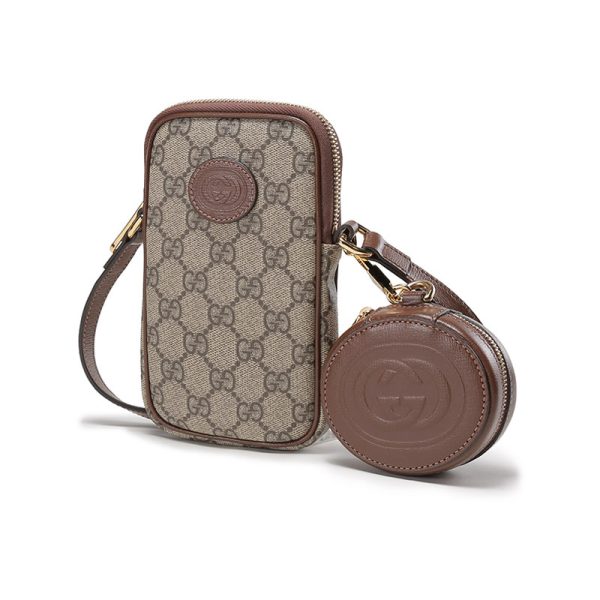 Gucci Mini Canvas Leather Shoulder Bag - Image 3