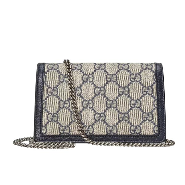 Gucci Ultra Mini Beige/Blue Jacquard Canvas Shoulder Bag - Image 3