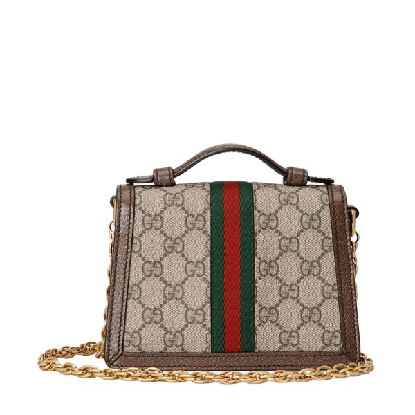 Gucci Mini Ebony Beige Canvas Shoulder Bag - Image 3