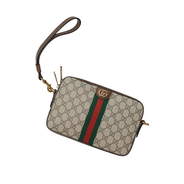 Gucci beige/ebony canvas brown leather shoulder bag - Image 3