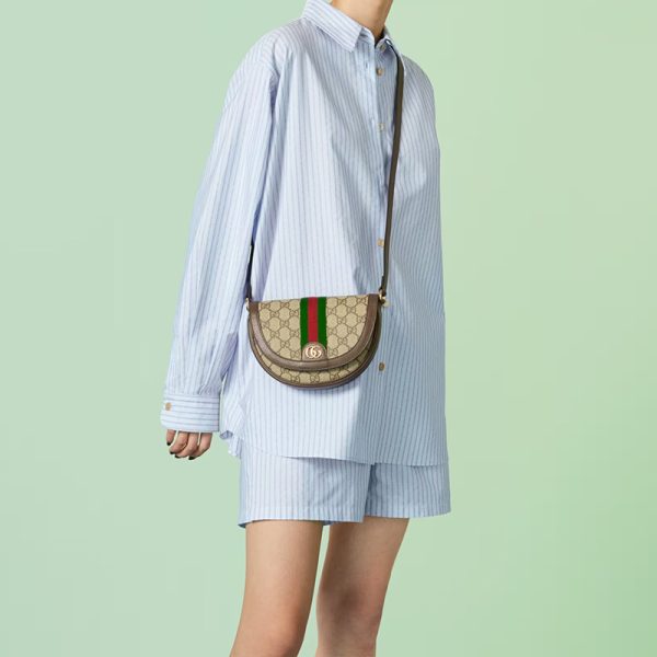Gucci Mini Beige/Ebony Canvas/Leather Shoulder Bag - Image 3