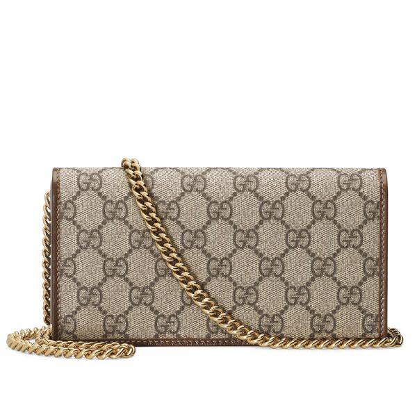 Gucci Brown Leather Chain Shoulder Bag - Image 3